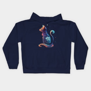 Artistic Watercolor Cat and Tree T-Shirt: A Captivating Blend of Nature and Feline Grace Kids Hoodie